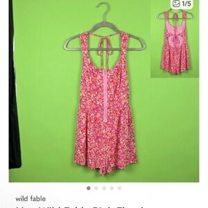Nwt Wild Fable Pink Floral romper floral fun ptp 19